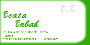 beata babak business card