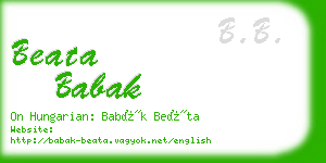 beata babak business card